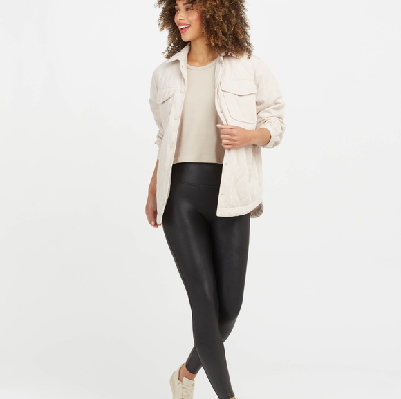 Spanx faux leather leggings medium petite - Picture 1 of 5